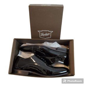 Florsheim Tux Cap Ox Oxford Black Patent Leather Dress Shoe Mens 12 3E Wide